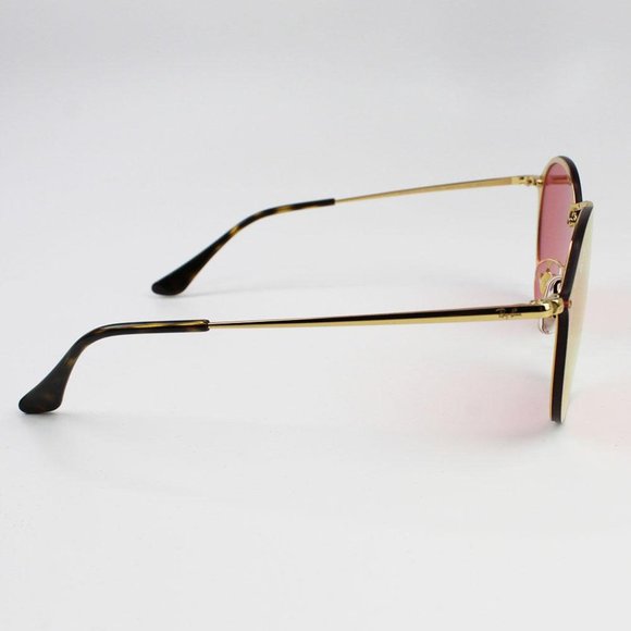 Ray-Ban Blaze Round Sunglasses Pink Mirrored Lens